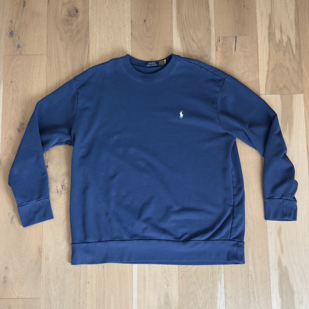 Polo by Ralph Lauren Loopback Fleece Crewneck Sweatshirt Light Navy Size 2XB